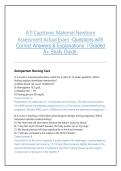 ATI Capstone&colon; Maternal Newborn Assessment Actual Exam -Questions with Correct Answers & Explanations  &vert; Graded A&plus; Study Guide&period;