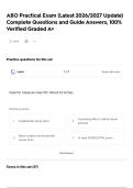 ABO Practical Exam &lpar;Latest 2026&sol;2027 Update&rpar; Complete Questions and Guide Answers&comma; 100&percnt; Verified Graded A&plus;