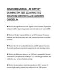 ADVANCED MEDICAL LIFE SUPPORT&NewLine;EXAMINATION TEST 2026 PRACTICE&NewLine;SOLUTION QUESTIONS AND ANSWERS&NewLine;GRADED A&plus;