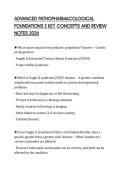 ADVANCED PATHOPHARMACOLOGICAL&NewLine;FOUNDATIONS 2 KEY CONCEPTS AND REVIEW&NewLine;NOTES 2026