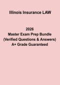Illinois Insurance Law PDF &vert; Study Guide&comma; Regulations&comma; Practice Questions & Exam Review