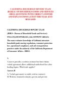 CALIFORNIA HOUSEHOLD MOVERS&rsquo; EXAM &NewLine;&lpar;BUREAU OF HOUSEHOLD GOODS AND SERVICES - BHGS&rpar; QUESTIONS WITH CORRECT ANSWERS &NewLine;AND EXPLANATIONS LATEST THIS YEAR -JUST &NewLine;RELEASED