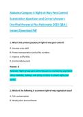 Alabama Category 6 Right-of-Way Pest Control &NewLine;Examination Questions and Correct Answers &NewLine;&lpar;Verified Answers&rpar; Plus Rationales 2026 Q&A &vert; &NewLine;Instant Download Pdf