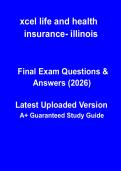 XCEL Life & Health Insurance Illinois PDF &vert; Study Guide&comma; Practice Questions & Licensing Exam Prep