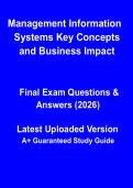 Management Information Systems Key Concepts & Business Impact PDF &vert; Study Guide&comma; Notes & Exam Prep