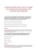 ASWB MASTERS LEVEL SOCIAL WORK&NewLine;EXAM PRACTICE QUESTIONS AND&NewLine;ANSWERS 2026 VERIFIED&period;