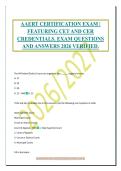 AAERT CERTIFICATION EXAM &vert;&NewLine;FEATURING CET AND CER&NewLine;CREDENTIALS&period; EXAM QUESTIONS&NewLine;AND ANSWERS 2026 VERIFIED&period;
