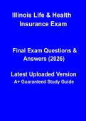 Illinois Life and Health Insurance Laws & Regulations Overview &ndash; Exam Study Guide PDF
