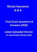Illinois Insurance 2026 &ndash; Updated Exam Study Guide&comma; Laws&comma; Regulations & Practice Questions