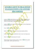 ACEABLE AGENT NC REAL ESTATE&NewLine;EXAM QUESTIONS AND ANSWERS&NewLine;2026 VERIFIED&period;