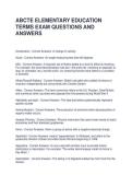ABCTE ELEMENTARY EDUCATION TERMS EXAM QUESTIONS AND ANSWERS