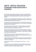 ABCTE - SPECIAL EDUCATION STANDARD EXAM QUESTIONS & ANSWERS