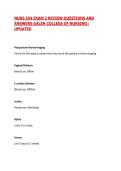 NURS 254 EXAM 2 REVIEW QUESTIONS AND ANSWERS GALEN COLLEGE OF NURSING&vert; UPDATED