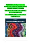 Employment Law for Business &lpar;10th Edition&rpar; Test Bank &ndash; Comprehensive Chapter 1&ndash;16 Questions & Verified Answers on Workplace Regulations&comma; Discrimination Law&comma; Employee Rights&comma; Legal Compliance&comma; and HR Practices