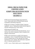 SMOG CHECK INSPECTOR&NewLine;CERTIFICATION&NewLine;SCRIPT 2026 QUESTIONS WITH&NewLine;SOLUTIONS&NewLine;GRADED A&plus;