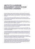 ABCTE PTK CLASSROOM MANAGEMENT CONCEPTS EXAM QUESTIONS & ANSWERS