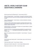 ABCTE WORLD HISTORY EXAM QUESTIONS & ANSWERS