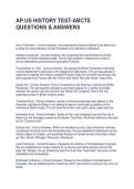 AP US HISTORY TEST-ABCTE QUESTIONS & ANSWERS