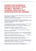 FLORIDA STATE BUSINESS & FINANCE EXAM STUDY GUIDE - VOLUME 1 - SECTION 2&period; A LICENSING - PRACTICE TEST 1EXAM QUESTIONS AND ANSWERS