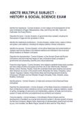 ABCTE MULTIPLE SUBJECT - HISTORY & SOCIAL SCIENCE EXAM QUESTIONS & ANSWERS