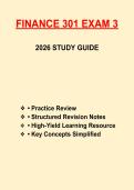 FINANCE 301 EXAM 3 &vert; STUDY GUIDE &vert; 2026