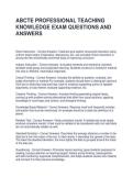 ABCTE PROFESSIONAL TEACHING KNOWLEDGE EXAM QUESTIONS AND ANSWERS