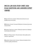 SNCOA LDR-303S STUDY SHEET 2026&NewLine;EXAM QUESTIONS AND ANSWERS EXPERT&NewLine;VERIFIED&NewLine;