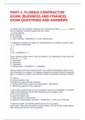 PART-1&comma; FLORIDA CONTRACTOR EXAM&comma; &lpar;BUISNESS AND FINANCE&rpar; EXAM QUESTIONS AND ANSWERS