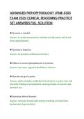 ADVANCED PATHOPHYSIOLOGY UTMB 5355&NewLine;EXAM 2026 CLINICAL REASONING PRACTICE&NewLine;SET ANSWERS FULL SOLUTION&NewLine;