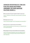 ADVANCED PATHOPHYSIOLOGY UTMB 5355&NewLine;EXAM 2026 DISEASE MECHANISMS&NewLine;ASSESSMENT TEST PAPER QUESTIONS&NewLine;SOLUTIONS GRADED A&plus;