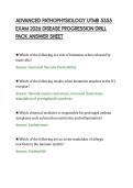 ADVANCED PATHOPHYSIOLOGY UTMB 5355&NewLine;EXAM 2026 DISEASE PROGRESSION DRILL&NewLine;PACK ANSWER SHEET