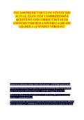 NSG 6440 PREDICTOR EXAM NEWEST 2026 &NewLine;ACTUAL EXAM TEST COMPREHENSIVE &NewLine;QUESTIONS AND CORRECT DETAILED &NewLine;ANSWERS&lpar;VERIFIED ANSWERS&rpar;&vert; ALREADY &NewLine;GRADED A&plus; &vert;&vert; NEWEST VERSION&excl;&excl;&excl; 