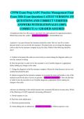 CPPM Exam Prep AAPC Practice Management Final Exam 2026 Exam Questions LATEST VERSIONS 155 QUESTIONS AND CORRECT VERIFIED ANSWERS WITH RATIONALES &lpar;100&percnt; CORRECT&rpar; A&plus; GRADED ASSURED