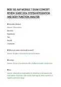 BIOD 152 A&P MODULE 7 EXAM CONCEPT&NewLine;REVIEW GUIDE 2026 SYSTEM INTEGRATION&NewLine;AND BODY FUNCTION ANALYSIS&NewLine;