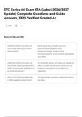 STC Series 66 Exam 01A &lpar;Latest 2026&sol;2027 Update&rpar; Complete Questions and Guide Answers&comma; 100&percnt; Verified Graded A&plus;