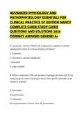 ADVANCED PHYSIOLOGY AND&NewLine;PATHOPHYSIOLOGY ESSENTIALS FOR&NewLine;CLINICAL PRACTICE 1ST EDITION NANCY&NewLine;COMPLETE GUIDE STUDY GUIDE&NewLine;QUESTIONS AND SOLUTIONS 2026&NewLine;CORRECT ANSWERS GRADED A&plus;