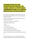 ADVANCED PHYSIOLOGY AND&NewLine;PATHOPHYSIOLOGY ESSENTIALS FOR&NewLine;CLINICAL PRACTICE 1ST EDITION NANCY&NewLine;COMPREHENSIVE SCRIPT 2026 COMPLETE&NewLine;QUESTIONS AND SOLUTIONS GRADED A&plus;