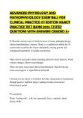 ADVANCED PHYSIOLOGY AND&NewLine;PATHOPHYSIOLOGY ESSENTIALS FOR&NewLine;CLINICAL PRACTICE 1ST EDITION NANCY&NewLine;PRACTICE TEST BANK 2026 TESTED&NewLine;QUESTIONS WITH ANSWERS GRADED A&plus;