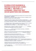 FLORIDA STATE BUSINESS & FINANCE EXAM STUDY GUIDE - VOLUME 1 - SECTION 2&period; A LICENSING - PRACTICE TEST 1EXAM QUESTONS AND ANSWERS