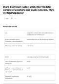 Sharp ESO Exam &lpar;Latest 2026&sol;2027 Update&rpar; Complete Questions and Guide Answers&comma; 100&percnt; Verified Graded A&plus;