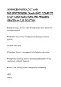 ADVANCED PHYSIOLOGY AND&NewLine;PATHOPHYSIOLOGY EXAM 4 2026 COMPLETE&NewLine;STUDY GUIDE QUESTIONS AND ANSWERS&NewLine;GRADED A&plus; FULL SOLUTION