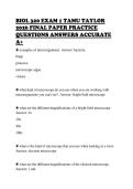 BIOL 320 EXAM 1 TAMU TAYLOR&NewLine;2026 FINAL PAPER PRACTICE&NewLine;QUESTIONS ANSWERS ACCURATE&NewLine;A&plus;&NewLine;