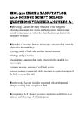 BIOL 320 EXAM 1 TAMU TAYLOR&NewLine;2026 SCIENCE SCRIPT SOLVED&NewLine;QUESTIONS VERIFIED ANSWERS A&plus;&NewLine;