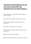 ADVANCED PSYCHOPHARMACOLOGY NR&NewLine;546 ACTUAL EXAM SCRIPT 2026&NewLine;QUESTIONS WITH SOLUTIONS GRADED A&plus;