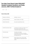 ServSafe Cheat Sheet &lpar;Latest 2026&sol;2027 Update&rpar; Complete Questions and Guide Answers&comma; 100&percnt; Verified Graded A&plus;