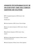 ADVANCED PSYCHOPHARMACOLOGY NR&NewLine;546 EXAM STUDY GUIDE 2026 COMPLETE&NewLine;QUESTIONS AND SOLUTIONS
