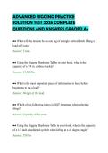 ADVANCED RIGGING PRACTICE&NewLine;SOLUTION TEST 2026 COMPLETE&NewLine;QUESTIONS AND ANSWERS GRADED A&plus;
