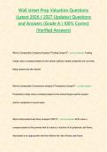 Wall street Prep Valuation Questions &lpar;Latest 2026 &sol; 2027 Updates&rpar; Questions and Answers &lbrace;Grade A&rcub; 100&percnt; Correct &lpar;Verified Answers&rpar;&NewLine;&NewLine;