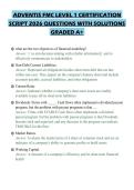 ADVENTIS FMC LEVEL 1 CERTIFICATION&NewLine;SCRIPT 2026 QUESTIONS WITH SOLUTIONS&NewLine;GRADED A&plus;