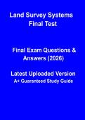 Land Survey Systems Final Test &ndash; Complete Study Guide&comma; Key Concepts & Practice Questions PDF